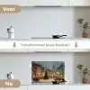 Kerstsfeer - Stadsplein - Kleurrijk keuken achterwand spatscherm klein -voor_na_NL