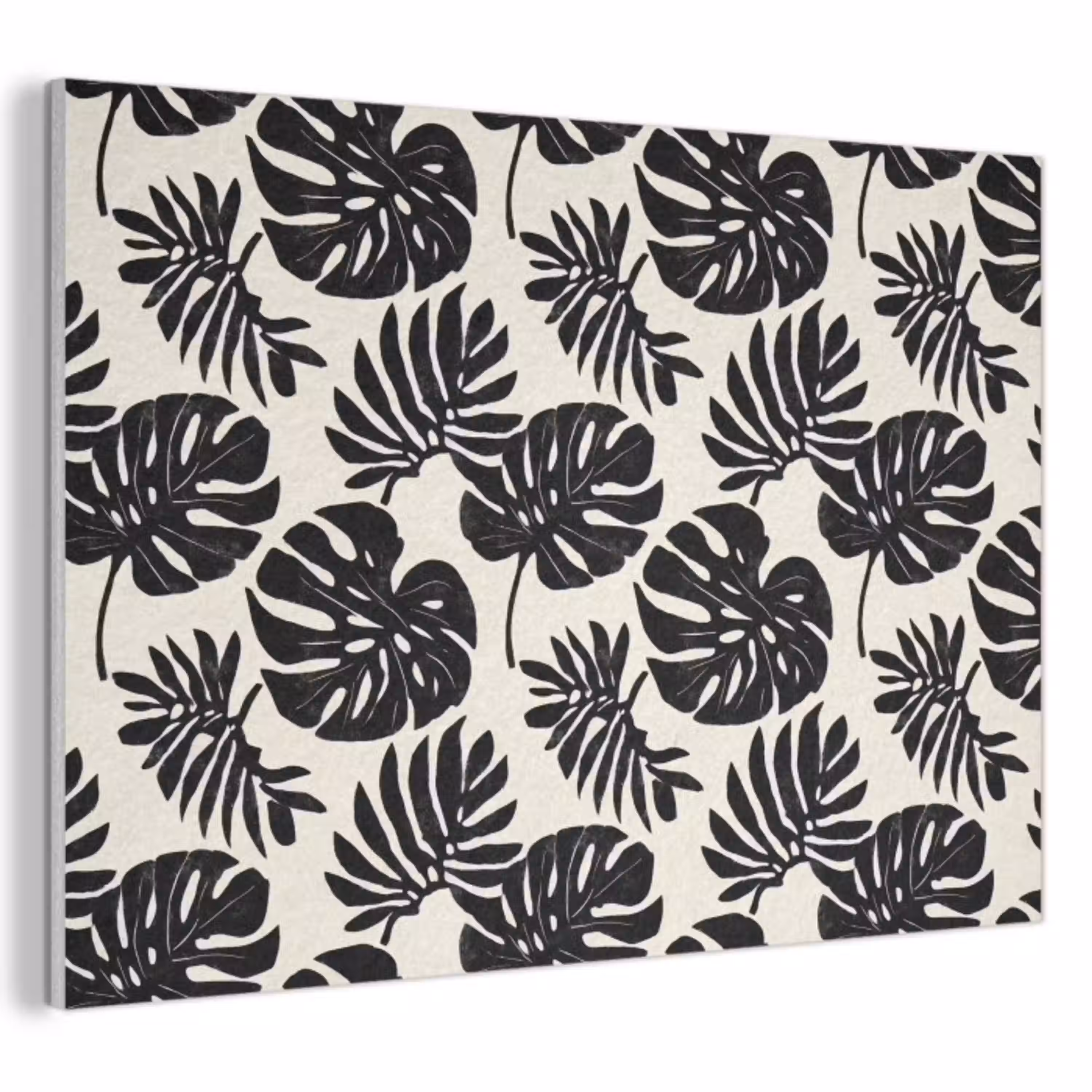 Modern - Monstera - Zwart PET vilt klein 837 -3d