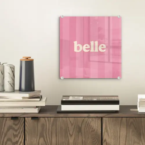 Roze - Gestreept - Belle plexiglas 5mm klein -sfeer1