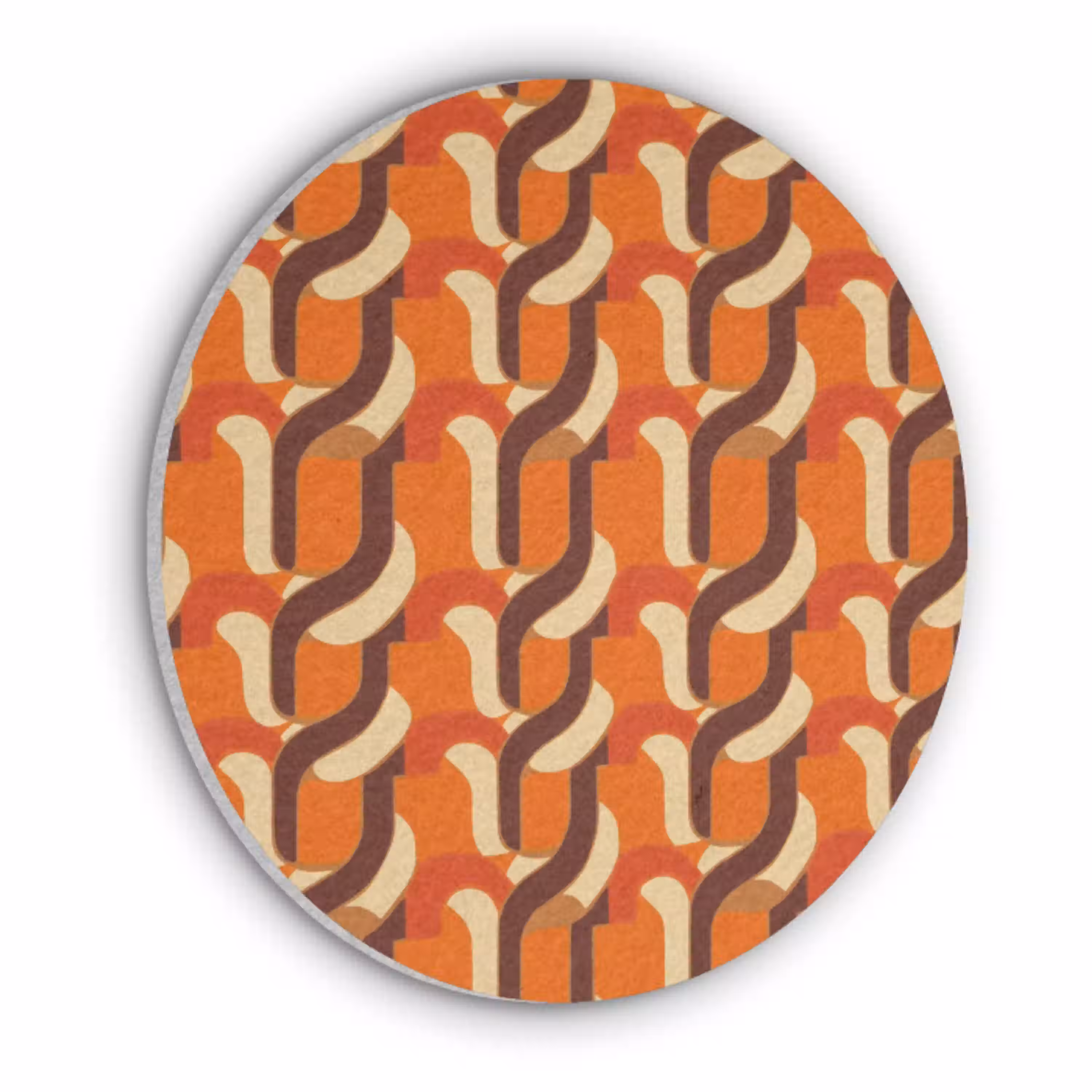 Retro - Modern - Kleurrijk Akoestische PET Vilt - Rond klein 838 -3d
