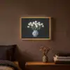 Wit - Bloemen - Tulpen - Vaas Light Box met batterij (Wandlamp) middel -sfeer4
