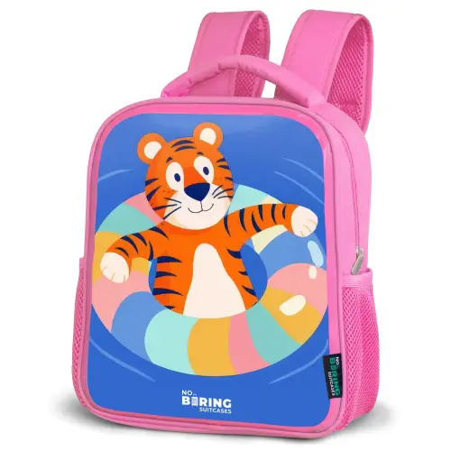 Tijger - Zwemband - Water Kinderrugzak - Roze middel -schuin
