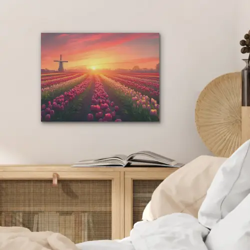 Windmolen - Zonsondergang - Landschap PET vilt klein -sfeer3
