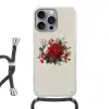 Kerststuk - Poinsettia - Dennenappels - Rood Hoesje iPhone 16 Pro Max met koord klein -3d
