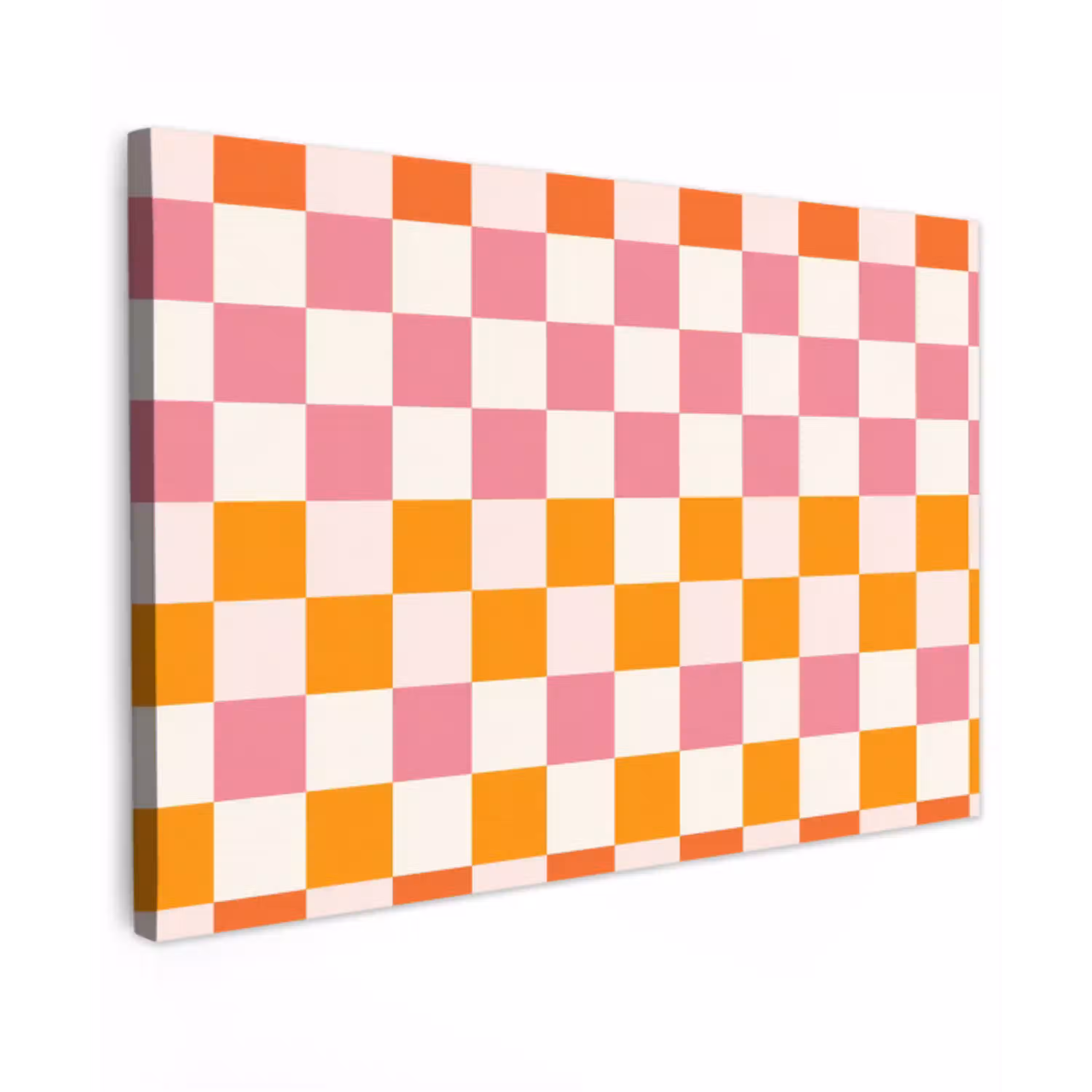 Vierkant - Patroon - Oranje Tuinposter op houten frame 2 cm dik klein 845 -3d