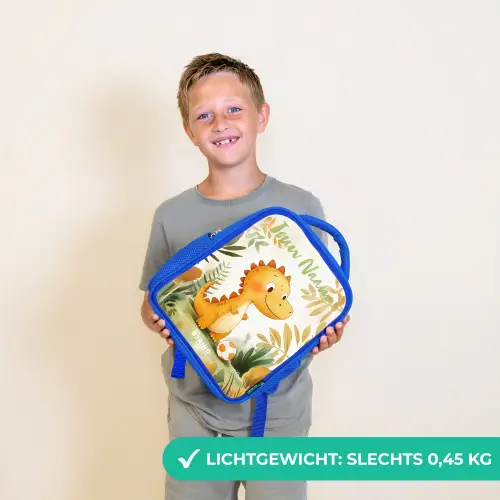 Dino - Voetbal - Oranje Kinderrugzak - Blauw middel -sfeer1_NL