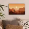 Landschap - Woestijn - Cactussen - Zon canvas 2cm klein -sfeer1