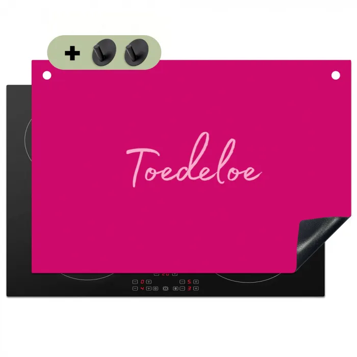 Toedeloe - Roze Inductie beschemer met haakjes klein -3d