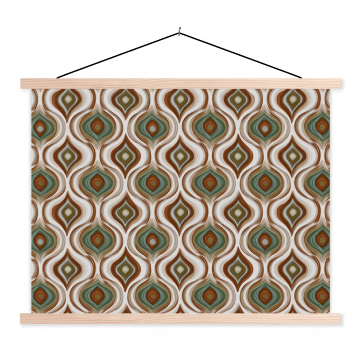 Motief - Patroon - Kleurrijk textielposter latten blank klein 122 -3d