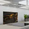 Marmer - Kalk - Zwart - Goud - Marmerlook - Luxe keuken achterwand spatscherm klein -3d_schuin