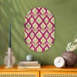 Retro - Floraal - Paars Wandcirkel Ovaal Forex klein 630 -sfeer2