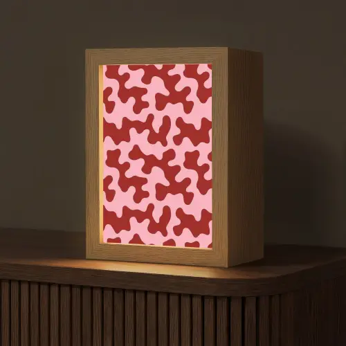 Modern - Abstract - Rood Light Box met kabel (Tafellamp) klein 925 -z3d_website