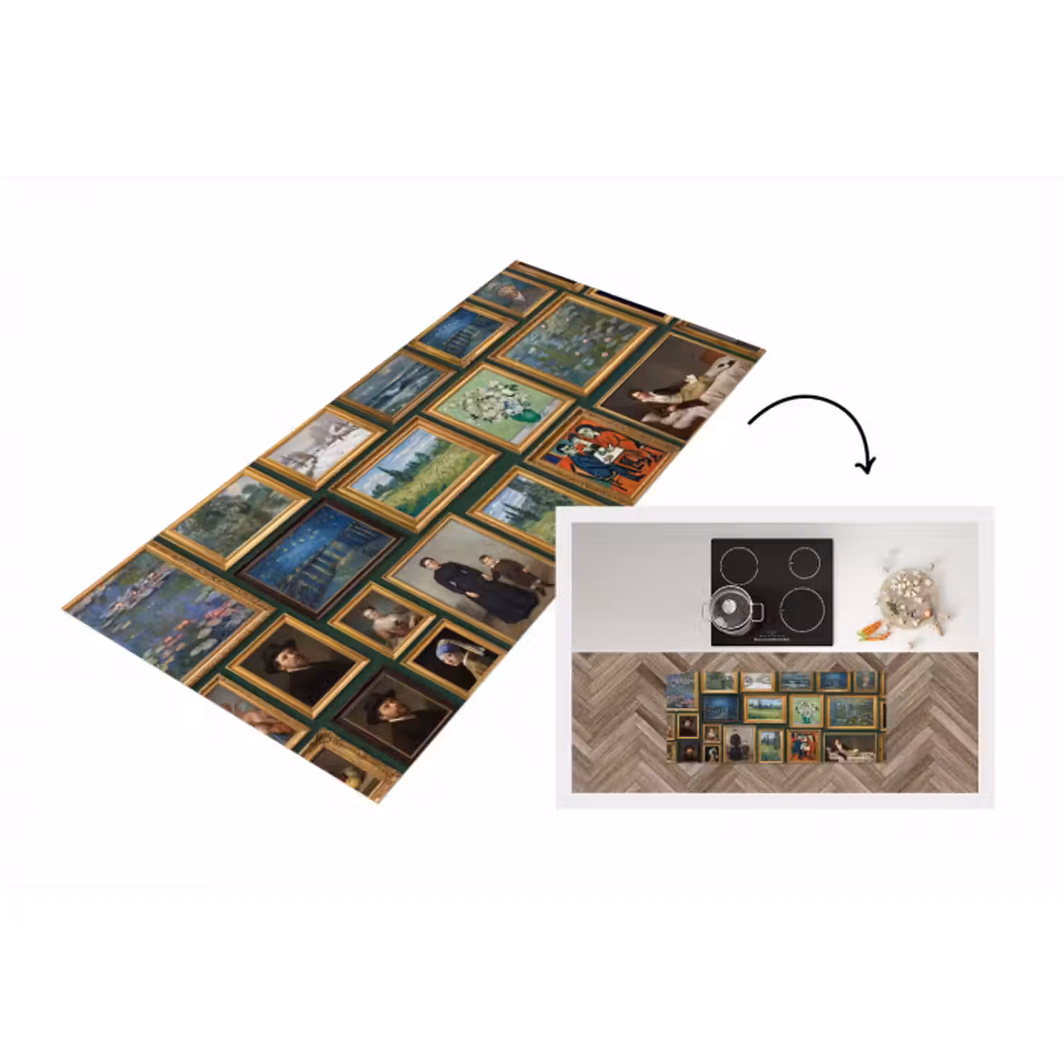 Küchenläufer - Kunst – Gemälde – Sammlung – Klassik – Grün