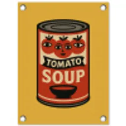 Tomatensoep - Gezichtje - Illustratie - Rood tuinposter los doek klein -3d
