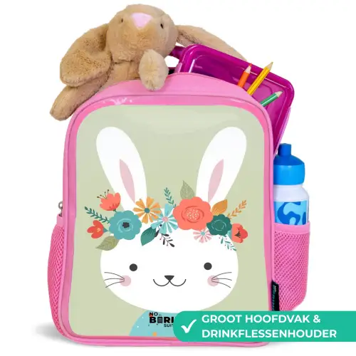 Hippie haas Kinderrugzak - Roze middel -inhoud_NL