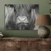 Schotse hooglander - Koe - Zwart - Wit - Dieren PET vilt klein -sfeer2