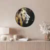Portret - Leeuw - Abstract - Goud Fotolijst rond zonder passe partout klein -sfeer3