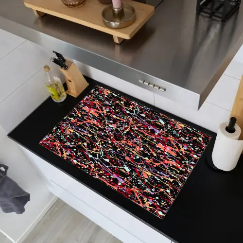 Spat - Abstract - Waterverf - Zacht Inductie beschemer met haakjes klein 777 -sfeer1