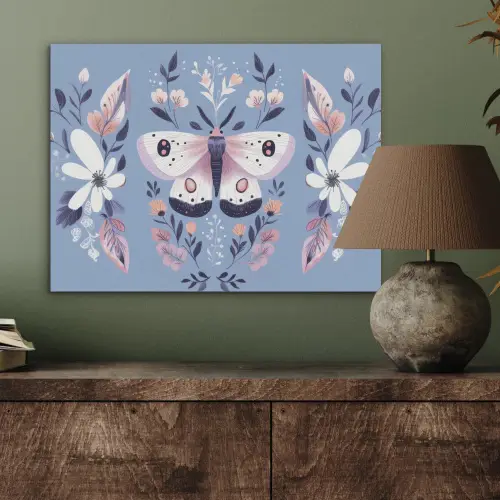 Vlinder - Vleugels - Stippen - Bloemen PET vilt klein -sfeer2