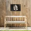 Blad - Wit - Minimalistisch Tuinposter op houten frame 2 cm dik klein -sfeer4