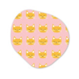 Katten - Patroon - Roze Wandcirkel Organisch Aluminium middel 851 -3d