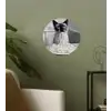 Kat - Siamees - Zwart Wit - Schattig - Dieren Wandcirkel behangsticker klein -sfeer2