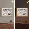 Doorkijk - Hert - Sneeuw - Winter - Bos - Dieren - Natuur Light Box met batterij (Wandlamp) middel -sfeer3