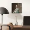 Portret van een meisje in het blauw - Schilderij van Johannes Cornelisz. Verspronck plexiglas 5mm klein -sfeer6