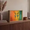 Dansen - Vrouwen - Verfstructuur Light Box met batterij (Wandlamp) middel -sfeer2