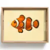 Vis - Oranje - Strepen Dienblad Rechthoek middel -z3d_shopping