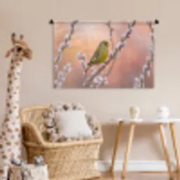 Groenling - Katjes - Lente - Natuur - Zacht Wandkleed katoen middel -wsfeer5_kind