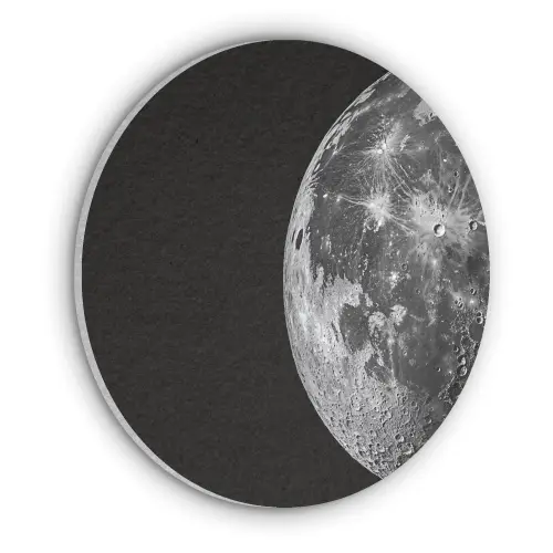 Close-up - Maan - Wit - Textuur Akoestische PET Vilt - Rond klein -3d