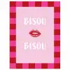 Kiss - Roze - Frans - Valentijn poster papier klein -3d