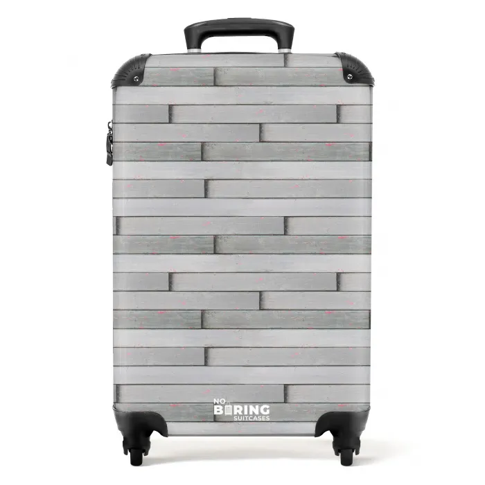 Grijs verweerd hout met roze accenten NBS - Handbagage koffer - Volwassenen Unisex middel -productfoto_recht
