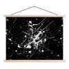 Verfspatten - Wit - Abstract - Explosie textielposter latten blank klein -3d