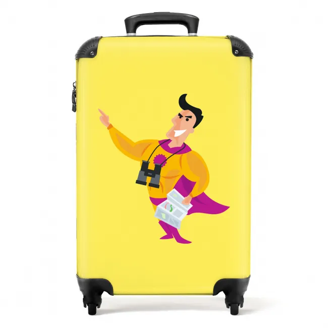 VakantieDiscounter - Tourguide - Cartoon NBS - Handbagage koffer - Volwassenen Unisex middel -productfoto_recht
