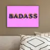 Felroze - Badass - Panterprint - Schaduw canvas 2cm klein -sfeer3