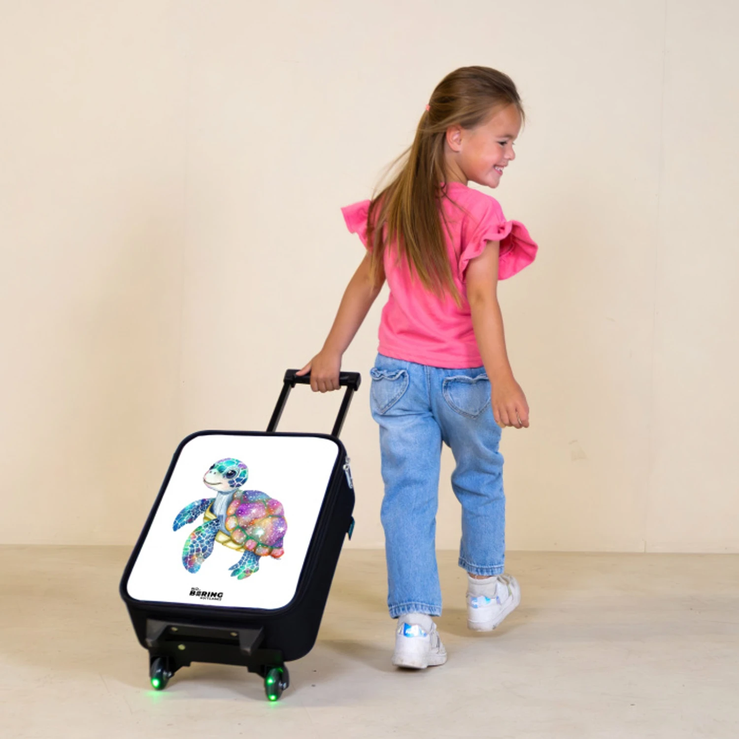 zeeschildpad vol kleuren Kinderkoffer - Zwart klein -sfeer1
