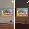 Boom - Kleurrijk - Natuur - Levensboom Light Box met batterij (Wandlamp) middel -sfeer3