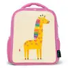 Giraffe - Regenboogmanen - Beige Kinderrugzak - Roze middel -3d