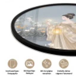 Aziatisch - Vrouw - Kimono Fotolijst rond zonder passe partout klein -closeup_DE