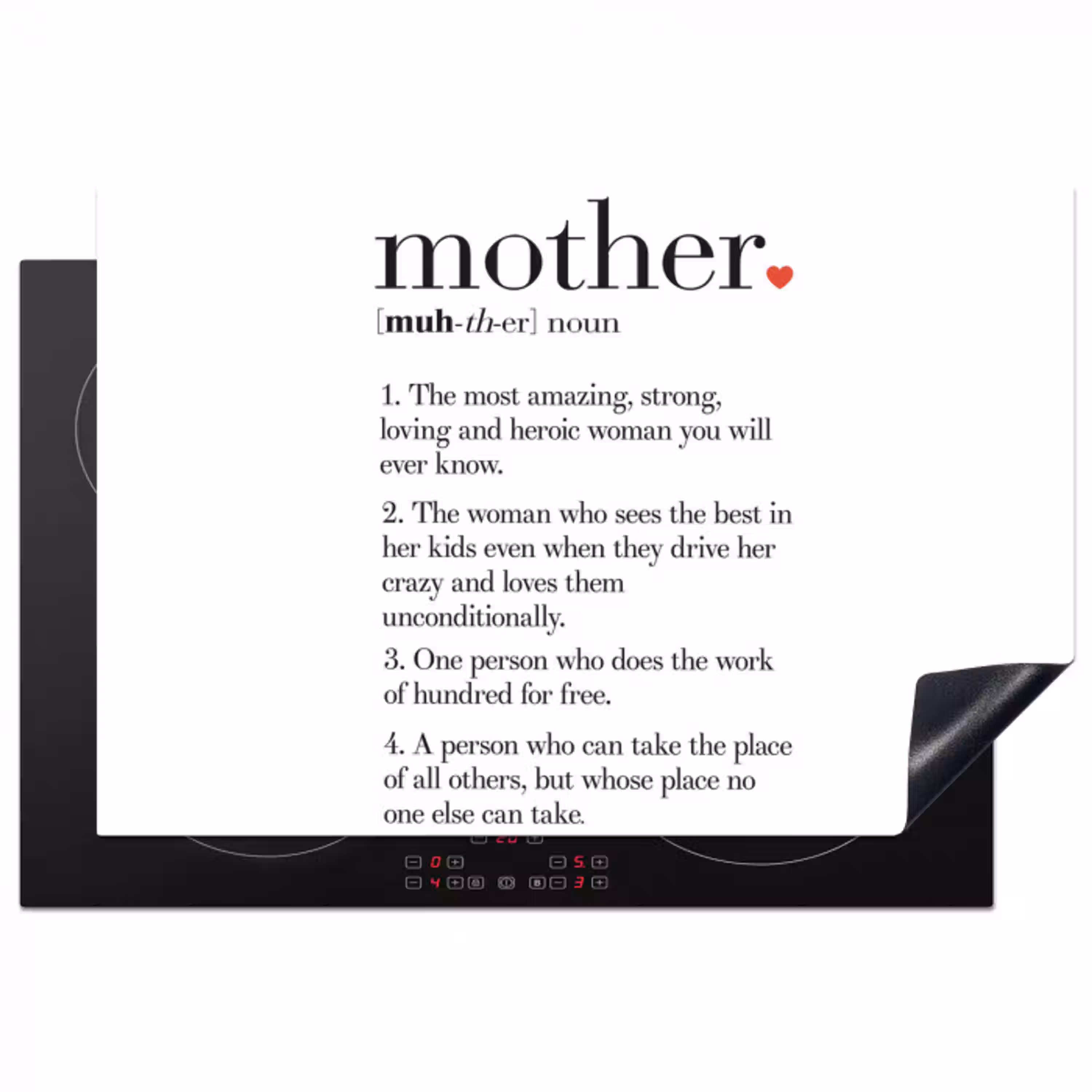 Moeder definitie - Quotes - Mother - Spreuken Inductie beschermer vinyl 3mm klein -3d