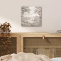 Rivierlandschap - Bergen - Natuur - Vintage - Beige plexiglas 5mm klein -sfeer4