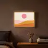 Zon - Heuvels - Abstract - Roze Light Box met batterij (Wandlamp) middel -sfeer4