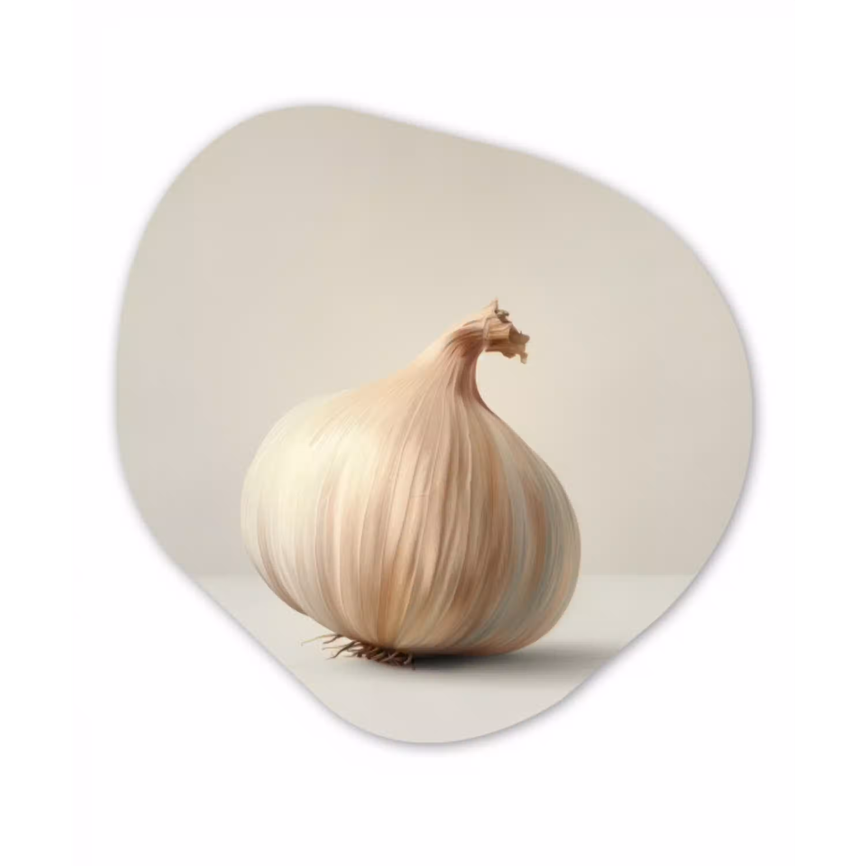 Knoflook - Natuurlijk - Beige Wandcirkel Organisch Plexiglas middel -3d