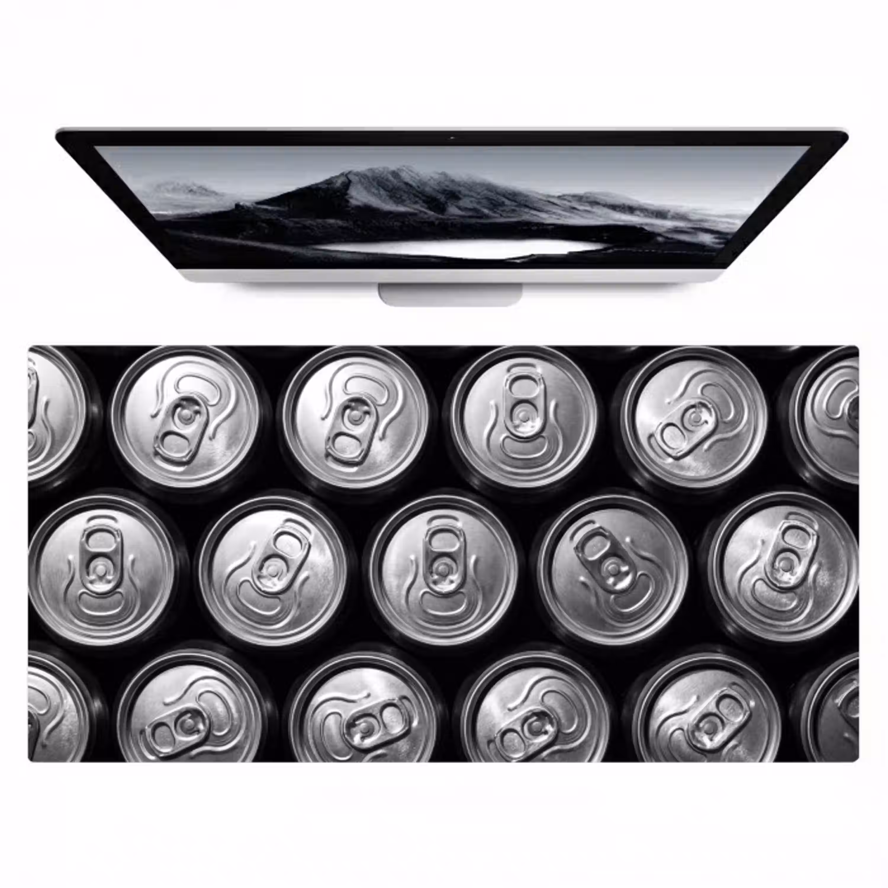 Blikjes - Aluminium - Patroon - Industrieel - Zilver Muismat XXL klein -zzz3d