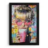 Expressief - Milkshake - Vrouw - Felle kleuren fotolijst zwart zonder passe partout klein -3d