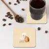 Alpaca - Egel - Bruin - Knuffelen onderzetter kurk middel -sfeer2