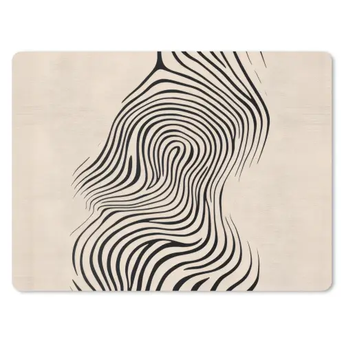 Lijnen - Abstract - Golvend - Zwart muismat rubber klein -3d