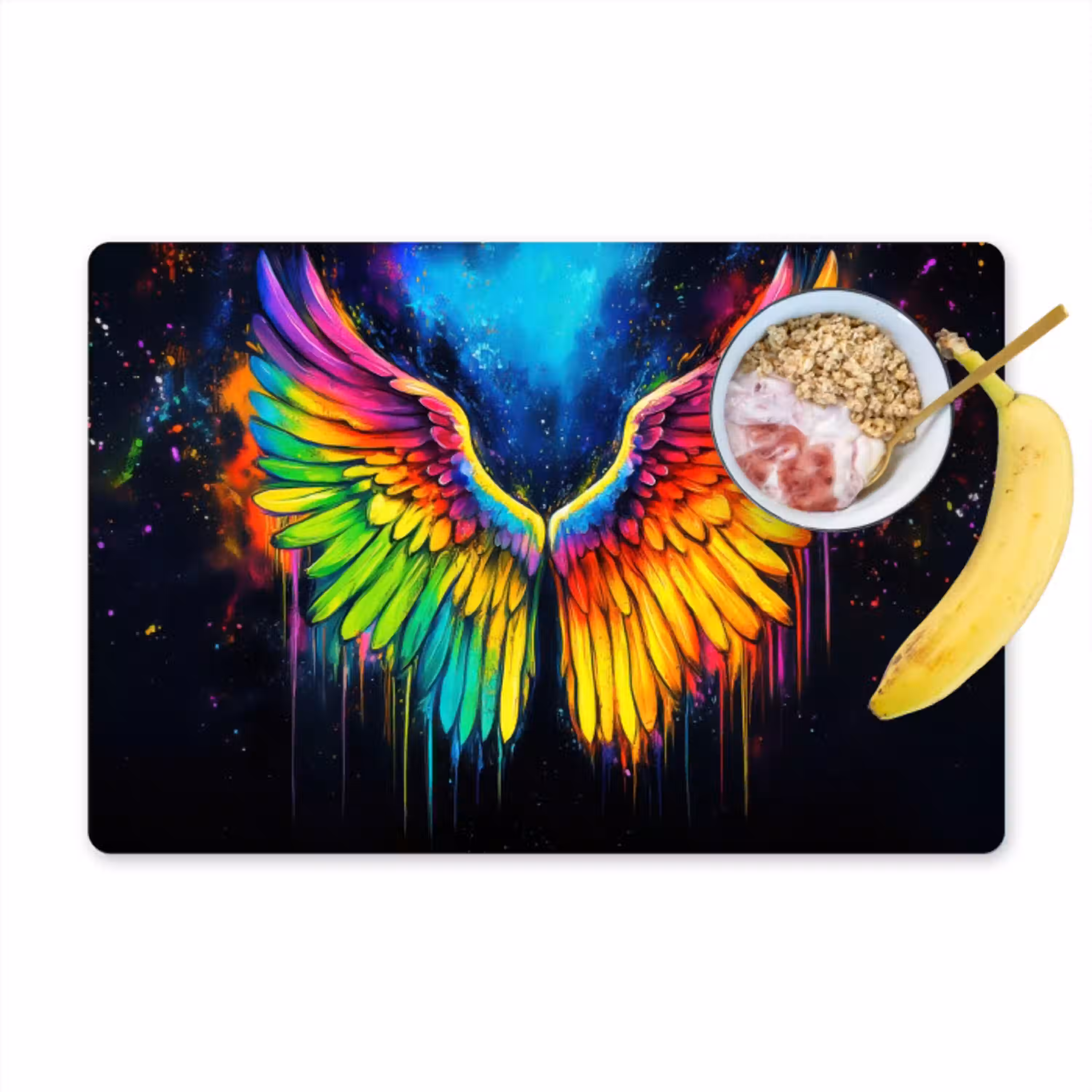 Regenboogkleuren - Vleugels - Magisch Placemat vinyl groot -zzzproduct_Kitchenyeah-website